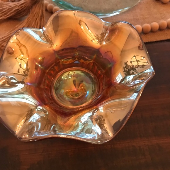Vintage Imperial Glass Marigold Carnival Glass Compote Bowl - Picture 2 of 10